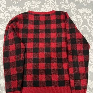 Red and Black Plaid Sweater